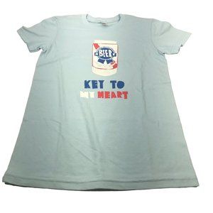 Option G Women's Size Small Beer Key To My Heart Short Sleeve Tee  Shirt NWOT